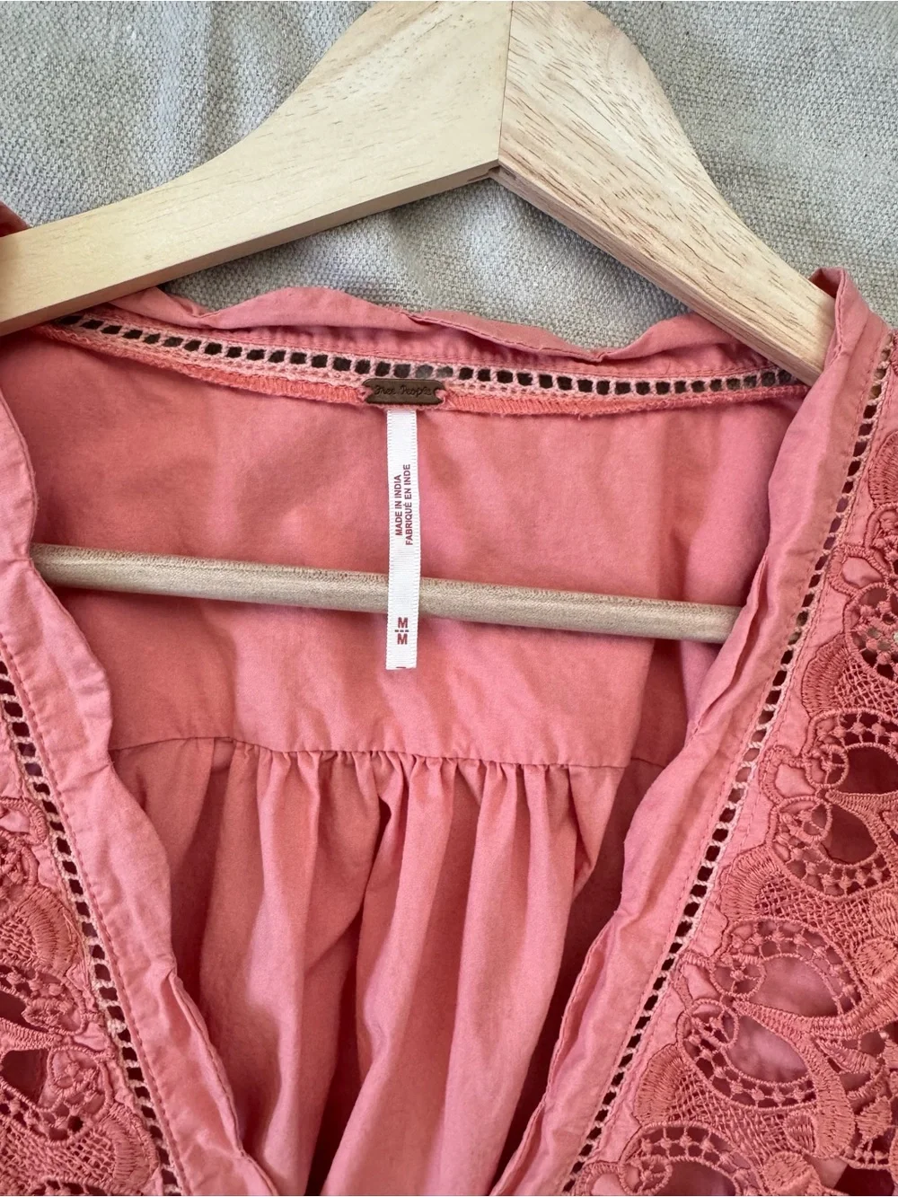 Free People button neckline
